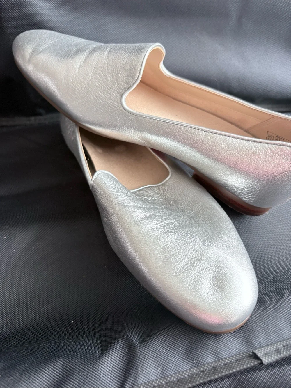 Vionic Metallic Silver Slip-On Loafers